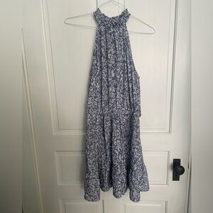 Gray Floral Halter Maxi Dress